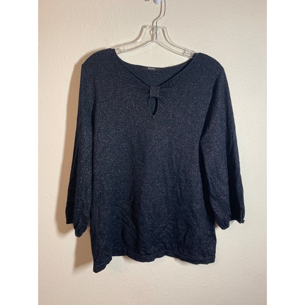 Ramsey Sparkle Knit Sweater Women's Size XL Black Winter Business Casual I10